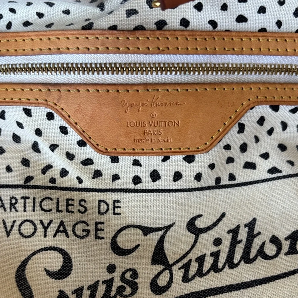 Louis Vuitton Yayoi Kusama Limited Neverfull Waves Dot Brown White Monogram Tote - Picture 9 of 17